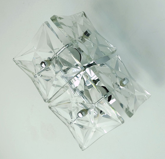 Image 1 of kinkeldey sconce crystal glass and chrome 1960s