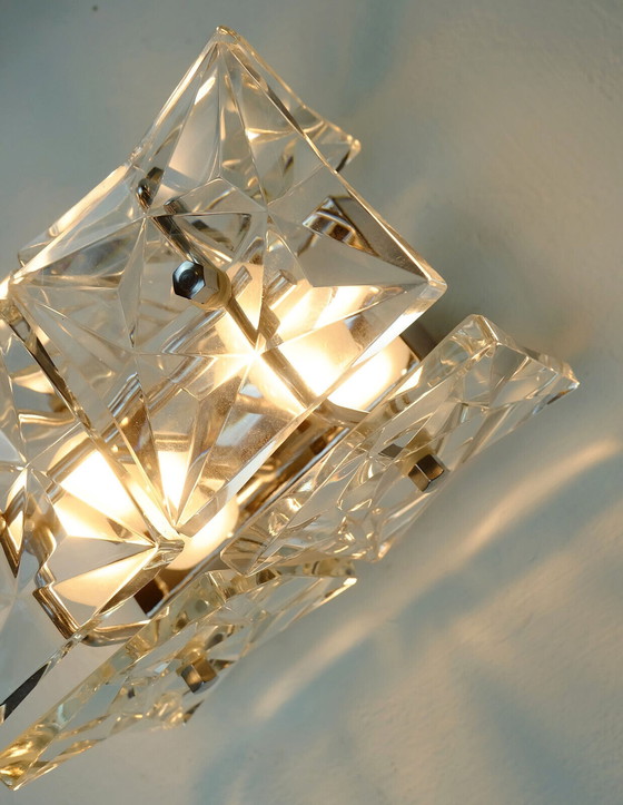 Image 1 of kinkeldey sconce crystal glass and chrome 1960s