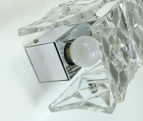 Image 1 of kinkeldey sconce crystal glass and chrome 1960s