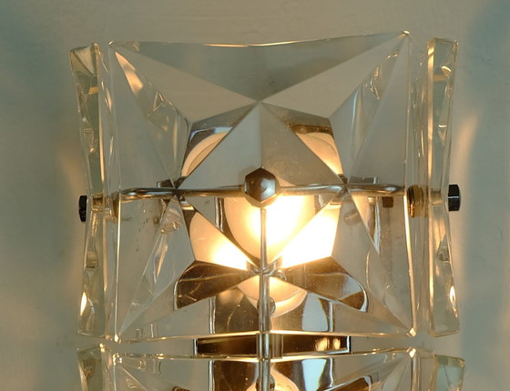 Image 1 of kinkeldey sconce crystal glass and chrome 1960s