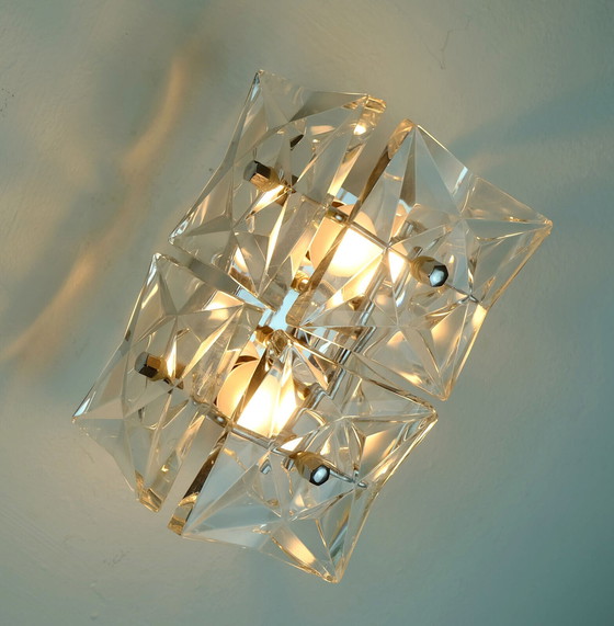 Image 1 of kinkeldey sconce crystal glass and chrome 1960s