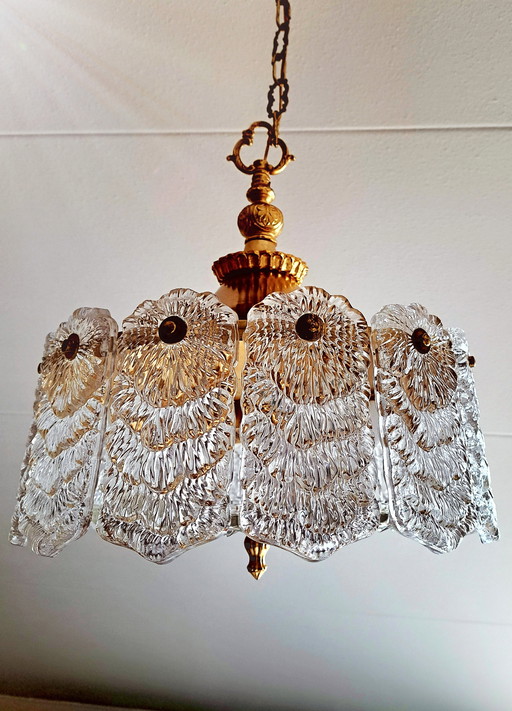 Frosted Ice Pendant Lamp Mid Century