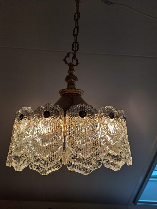 Frosted Ice Pendant Lamp Mid Century