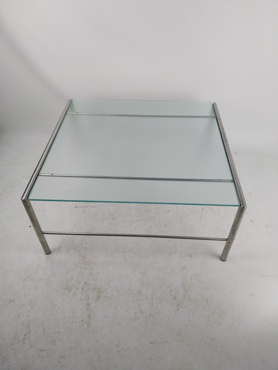 Image 1 of 1 x 't spectrum coffee table stainless steel glass.  By Martin Visser 1970's