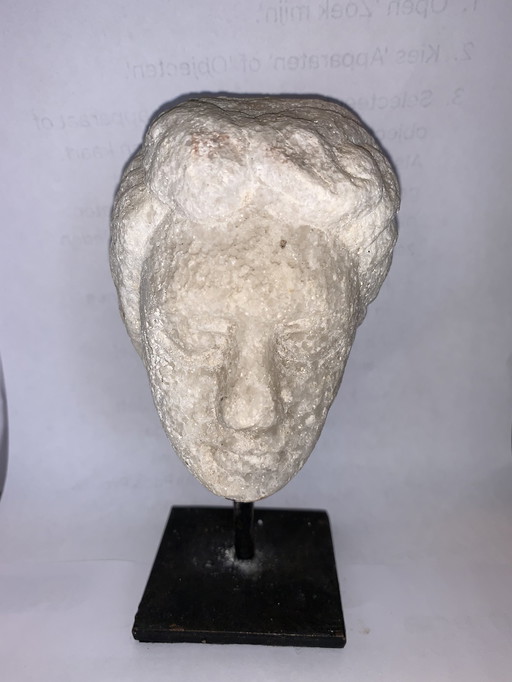 Marble Head on Pedestal