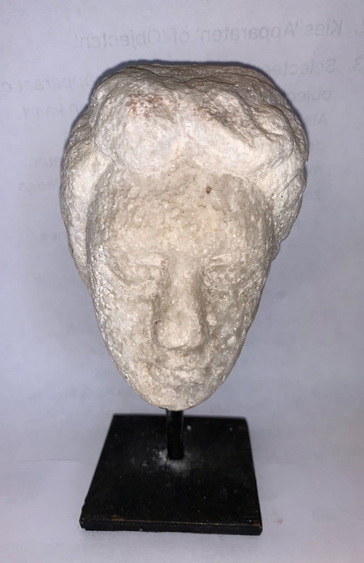 Marble Head on Pedestal