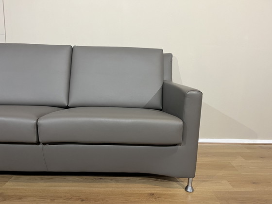 Image 1 of New Leolux Paian 2 Seater Sofa Gray Leather Design Hugo De Ruiter