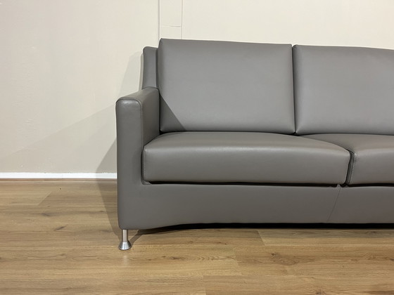 Image 1 of New Leolux Paian 2 Seater Sofa Gray Leather Design Hugo De Ruiter