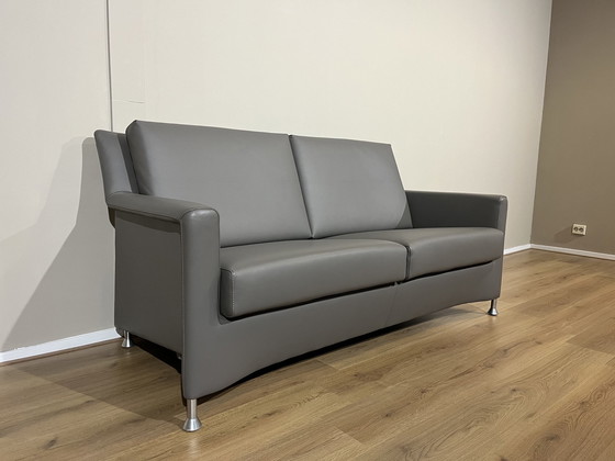 Image 1 of New Leolux Paian 2 Seater Sofa Gray Leather Design Hugo De Ruiter