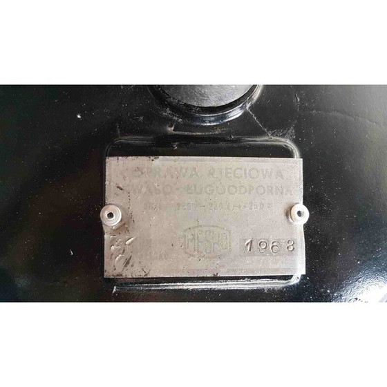 Image 1 of Lampada a sospensione industriale nera vintage di Mesko, Polonia, 1960