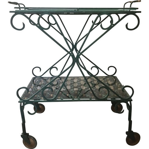 Vintage wrought iron trolley, 1950