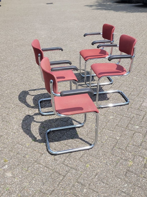 4x Tubax Cantilever dining chairs 1980