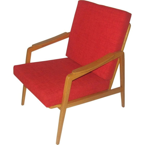 Image 1 of Vintage armchair in red, Czechoslovakia 1960s
