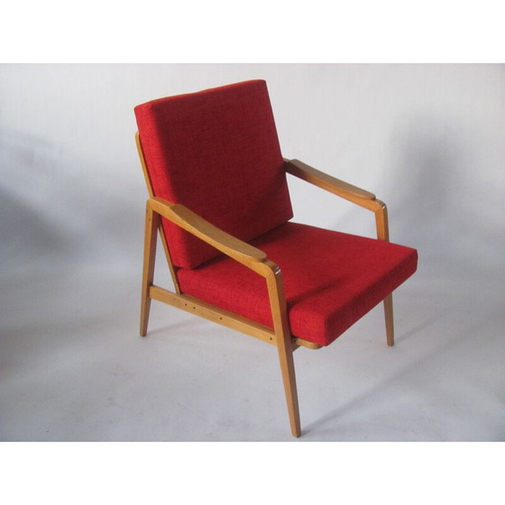 Image 1 of Vintage armchair in red, Czechoslovakia 1960s