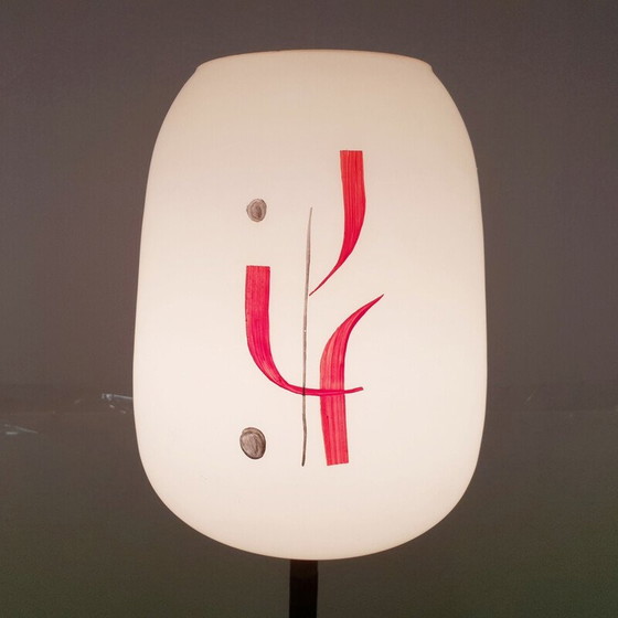 Image 1 of Vintage steel and glass floor lamp, 1950