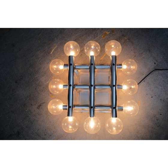 Image 1 of Vintage atomic lamp in aluminum and glass by Trix and Robert Haussmann for Lampes Iinternationales Suisses, 1970