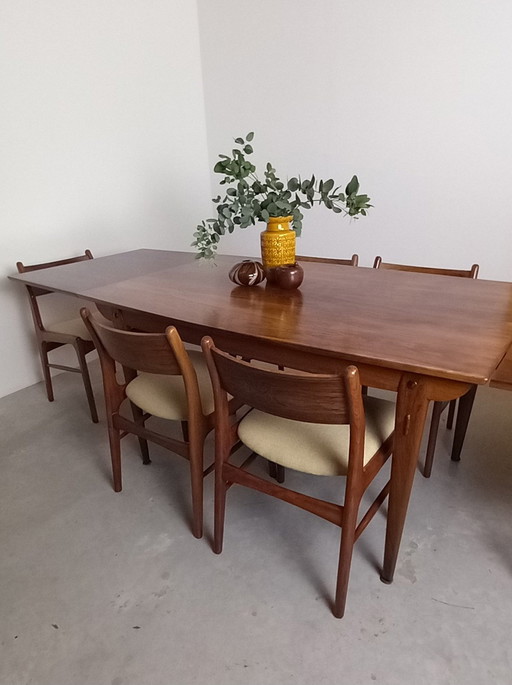 Ib Kofod Larsen Faarup Danish Mid - Century Design Dining Table Rosewood