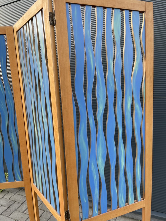 Image 1 of Renée Vos 'Waves' folding screen