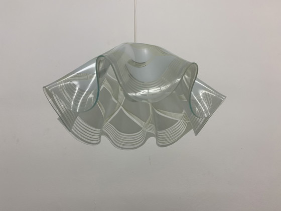 Image 1 of Mid Century - Minimaliste - Verre plié - Lampe suspendue, années 1980