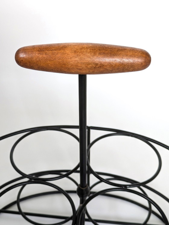 Image 1 of Danish Bottle Holder | Teak & Steel | 1960'S