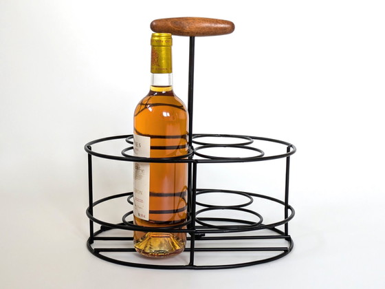 Image 1 of Danish Bottle Holder | Teak & Steel | 1960'S