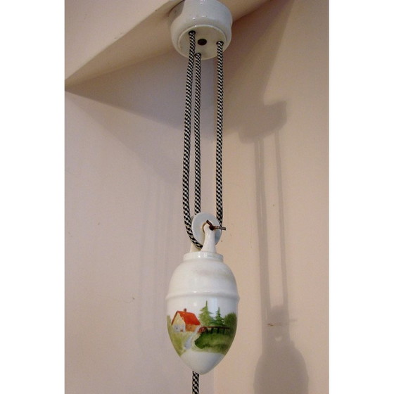 Image 1 of Lampada a sospensione vintage con contrappeso, anni '30