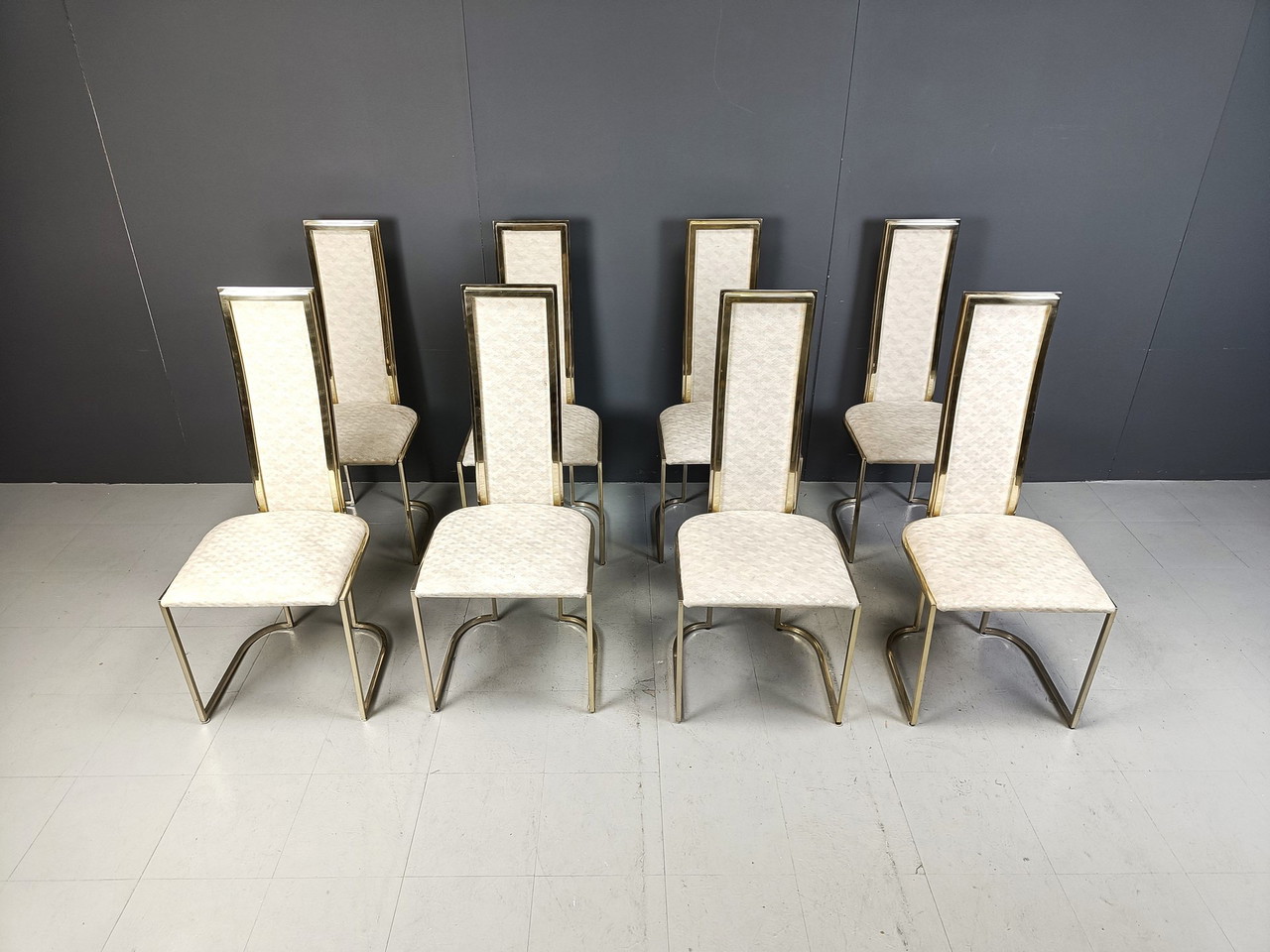 Vintage Brass Dining Chairs By Belgo Chrom, 1970S Set Of