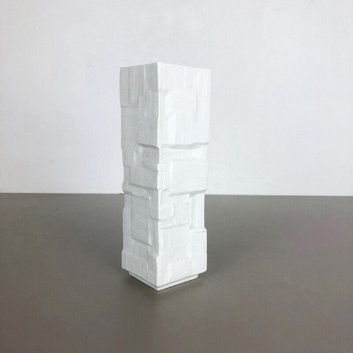 Jarrón vintage de porcelana alemana y cerámica blanca de Heinrich, Alemania, 1970