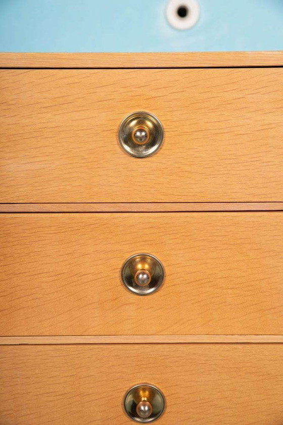 Image 1 of Minimalist blond Scandinavian chest of drawers oak, midmod chest