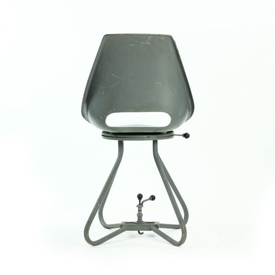 Image 1 of Vintage tramway chairs in fibreglass and grey metal by Miroslav Navratil 1960
