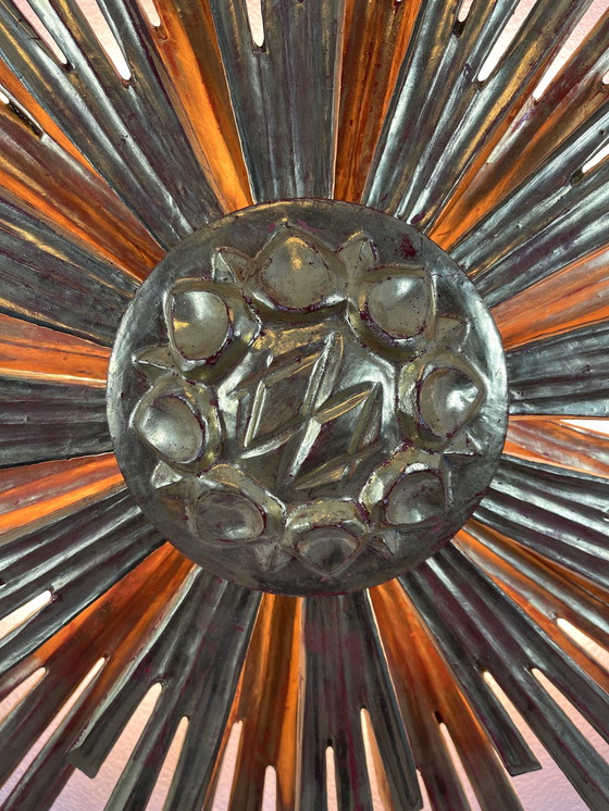 Image 1 of Lampada da parete Sunburst sunburst Mid-Century in legno