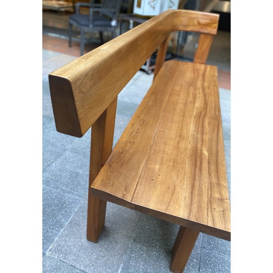 Image 1 of Vintage S35 elm bench by Pierre Chapo, 1970