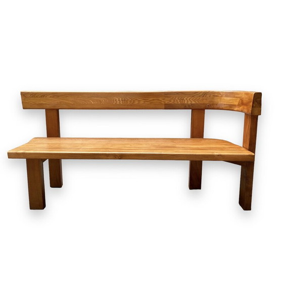 Image 1 of Vintage S35 elm bench by Pierre Chapo, 1970