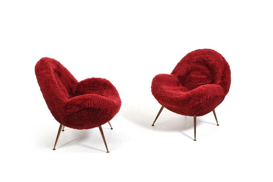 Image 1 of Pair Of Easy Chairs By Fritz Neth For Correcta 1955