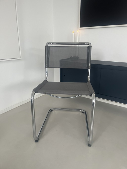 5x Thonet S33 N argent Chaises à piétement luge S32