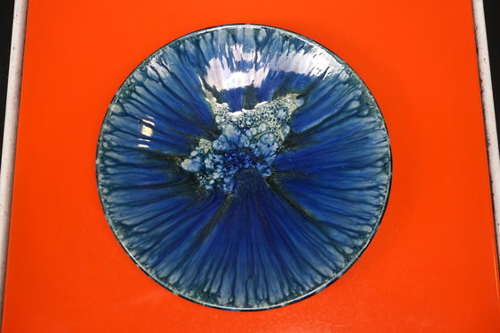 Image 1 of Blue vintage wall plate from Germany, 1970s