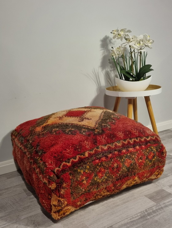 Image 1 of Kilim Berber Pouf, Moroccan Pouf