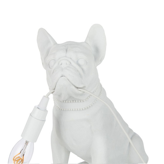 Image 1 of Table Lamp Dog White