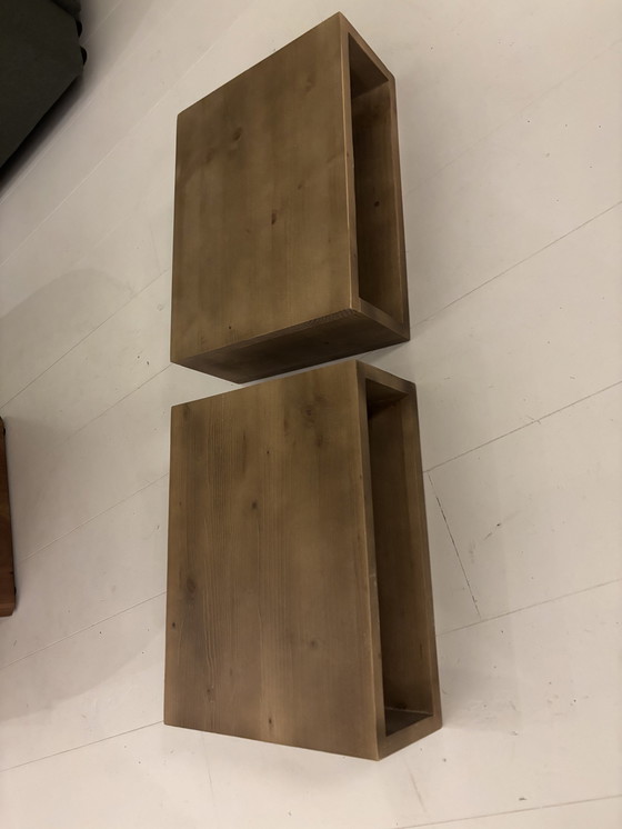 Image 1 of Set Of Floating Wooden Nightstands