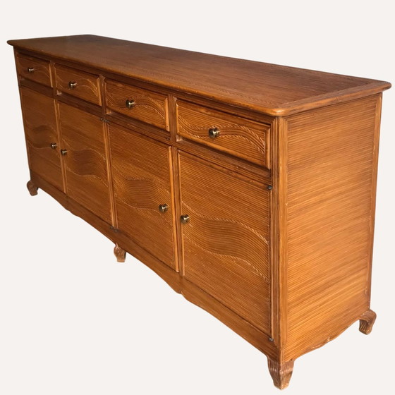 Image 1 of Split Reed Rattan Wicker Sideboard