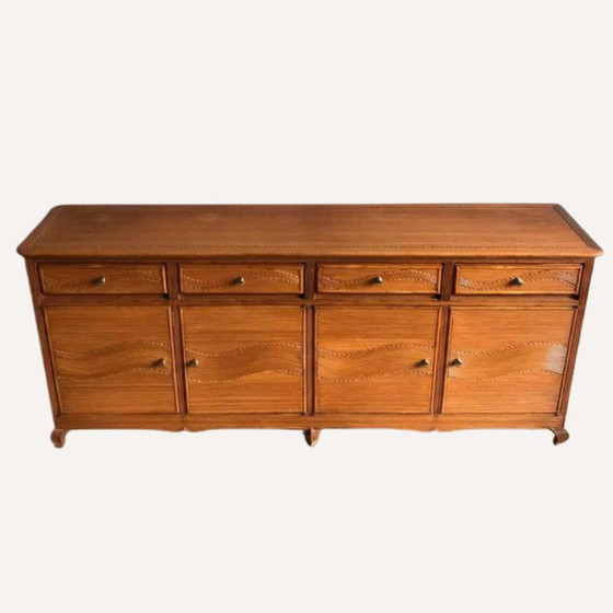 Image 1 of Split Reed Rattan Wicker Sideboard