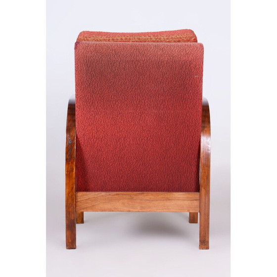 Image 1 of Vintage Art Deco armchair in walnut veneer, Czechoslovakia 1930