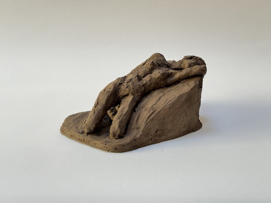 Image 1 of Terracotta Sculpture - A Laying Naked Woman - Yolande Ide (1931)