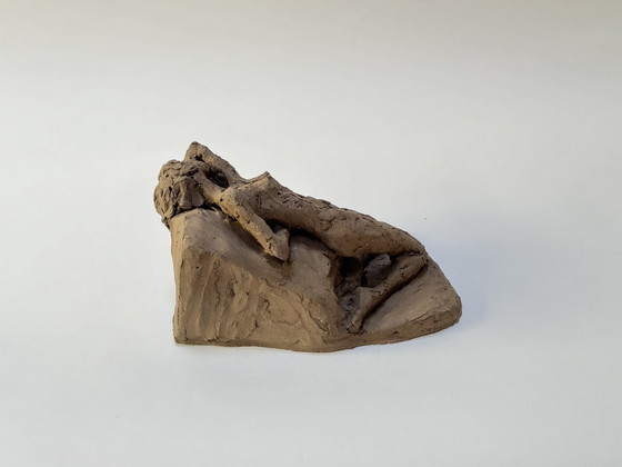 Image 1 of Terracotta Sculpture - A Laying Naked Woman - Yolande Ide (1931)