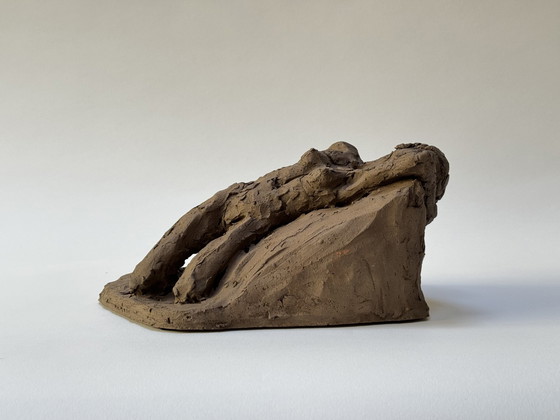 Image 1 of Terracotta Sculpture - A Laying Naked Woman - Yolande Ide (1931)