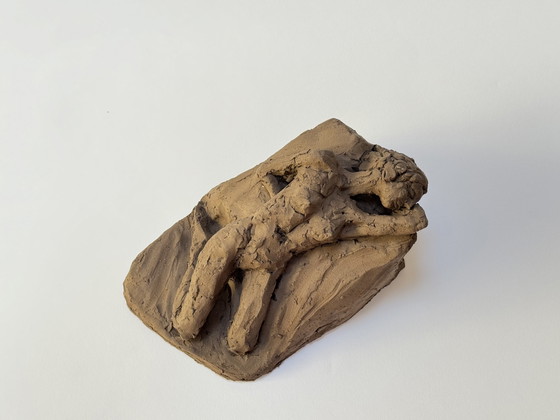 Image 1 of Terracotta Sculpture - A Laying Naked Woman - Yolande Ide (1931)