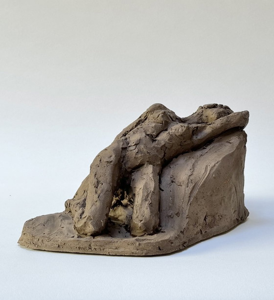 Image 1 of Terracotta Sculpture - A Laying Naked Woman - Yolande Ide (1931)