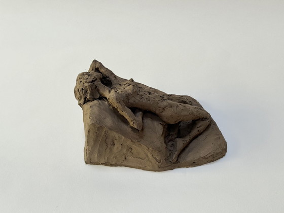 Image 1 of Terracotta Sculpture - A Laying Naked Woman - Yolande Ide (1931)