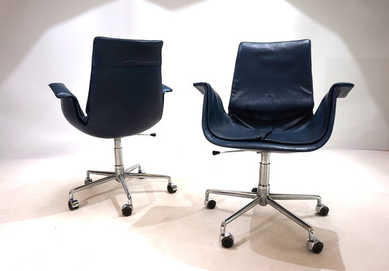 Image 1 of Set Of 2 Kill International 6727 Leather Office Chairs By Fabricius & Kastholm