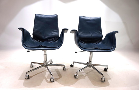 Image 1 of Set Of 2 Kill International 6727 Leather Office Chairs By Fabricius & Kastholm